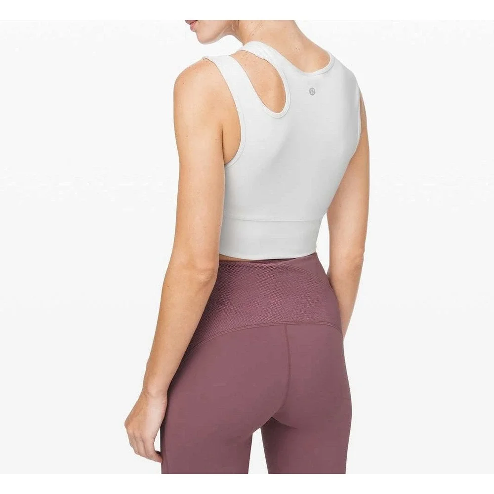 Lululemon Mastered Motion Cropped Tank White Womens Size 6